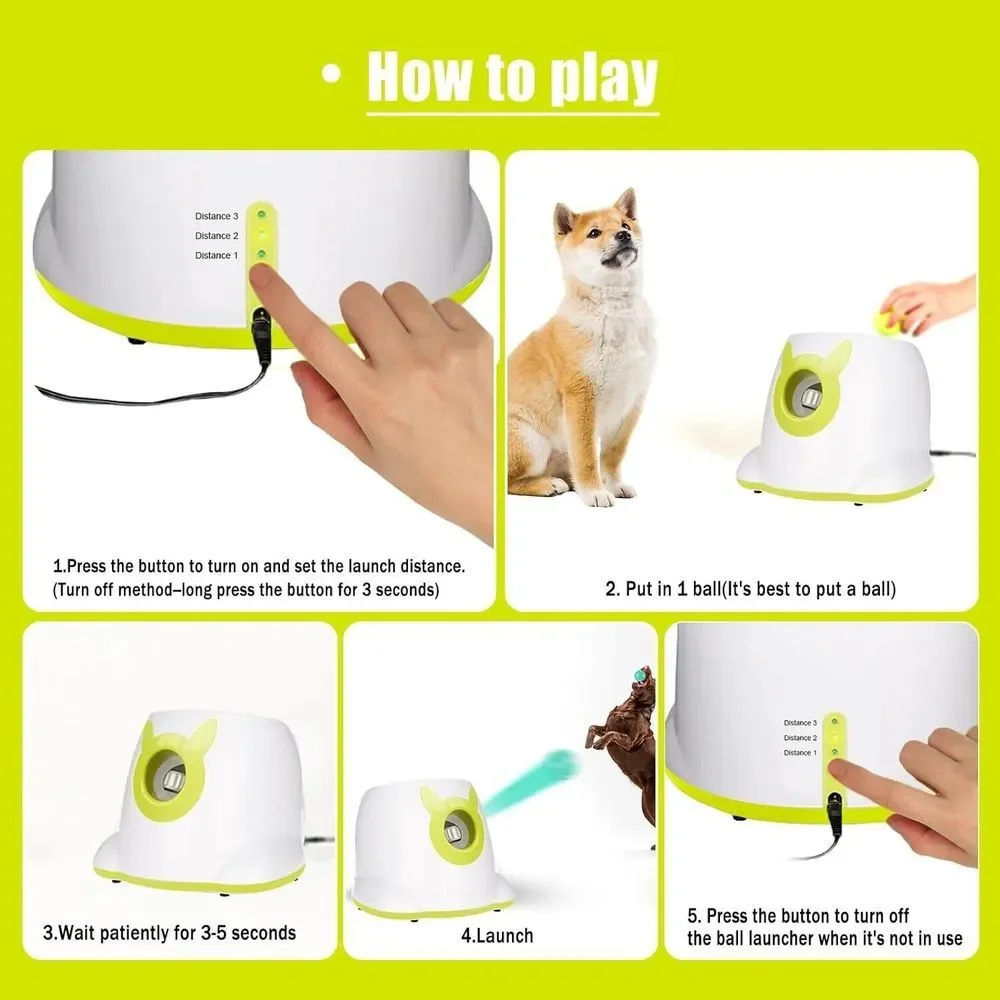 YEEGO‎ Automatic Dog Ball Launcher Thrower for Small Medium Dogs Indoor Outdoor